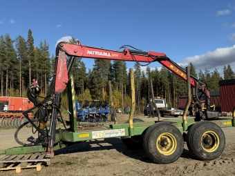 Huggarvagn XYZ 10 ton med Patruuna 3200-kran Patruuna XYZ Skogsvagn 10 ton med kran Denna maskin omfattas ej av ML Trygghetskp 3mn/100tim
Maskinen sljes fr kunds rkning utan garanti.
Fr mer information kontakta din sljare.