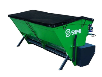 Sami Sandspridare Sami SL-1500-2300 Sandspridare från Sami.
OBS maskinen på bilden är extrautrustad med kapell, ingår ej i standard pris.

SL serien, enkla sandspridare i olika bredder för frontlastare eller bakmontering på traktor.

SL-1500 SMS/3P fäste.
640L
300kg
Från 43500+moms

SL-2000 SMS/3P fäste.
850L
370kg
Från 47800+moms

SL-2300 SMS/3P fäste.
1000L
420kg
Från 52300+moms

För självlastning vid bakmontering köp till hydraulisk toppstång!
1stegs 4t 6900+moms
2stegs 4T 9200+moms