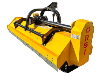 Slagklippare ORSI EVO Plus Frontal 255 SE Orsi EVO Plus Frontal 255 SE EVO Plus Frontal 255 har en arbetsbredd på 2,55 m och som klarar att bearbeta sly upp till Ø 50-60 mm när den är utrustad med hammarslagor (kan även väljas med Y-slagor). Klipparen har en kraftig trepunktsram som är vändbar och hydraulisk sidoförskjutning på 53 cm är standard. Den kompakta och mycket starka konstruktionen gör att de lämpar sig för traktorer från 40-85 hk.

Det vändbara fästet möjliggör att klipparen kan köras front- eller bakmonterad med 540 eller 1000 rpm på kraftuttaget.

EVO Plus är universalmaskinen för dig som ska putsa alla typer av grönområden, betesmarker, parker, campingplatser m.m.